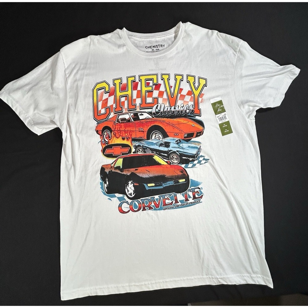 Chemistry Chevrolet/Corvette short sleeve T-shirt men's XL new with flaw